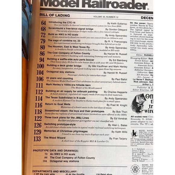 Vintage Model Railroader Magazines Lot of 6 Issues APR JUL AUG SEP OCT DEC 1979 - Picture 9 of 13